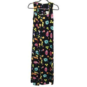 Jay Jacobs Cocktail‎ Print Dress Womens 8 Black Y2K Feminine Whimsical Vintage